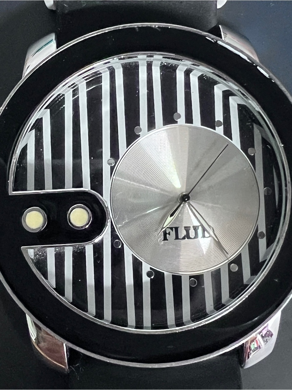Men's Black and Silver Fashion Watch - FLUD - Picture 5 of 6